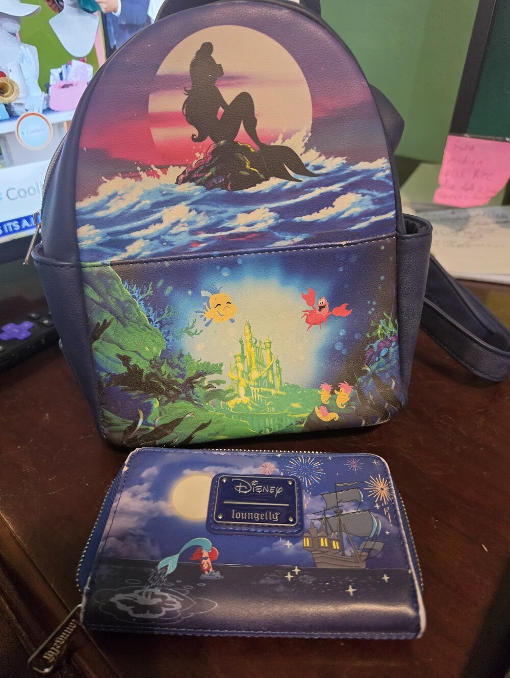 Little Mermaid Silhouette Loungefly Backpack and Wallet
